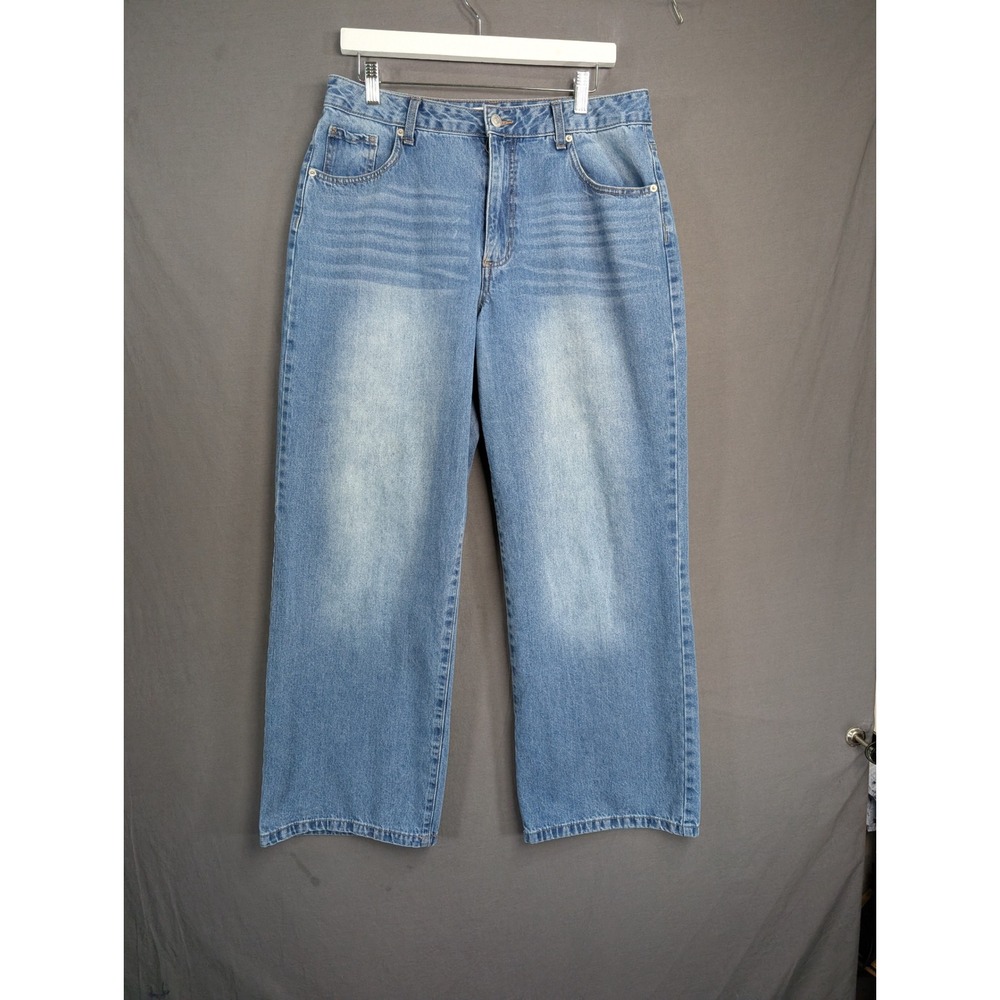 Witty Fox Wide Leg High Rise Jeans Light Wash Blue Size 13/31 JD24809-WL-M